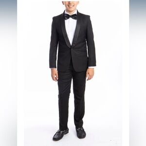 "Trent" Perry Ellis Kids Black Tuxedo (5-Piece Set)